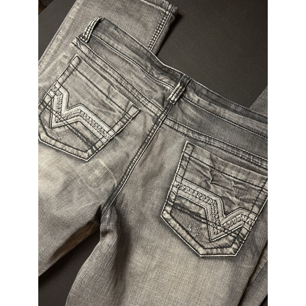 Helix Y2K Men's Straight Slim Leg Denim Jeans Black Faded Wash 34W 32L